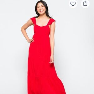 BB DAKOTA X STEVE MADDEN RED MAXI DRESS